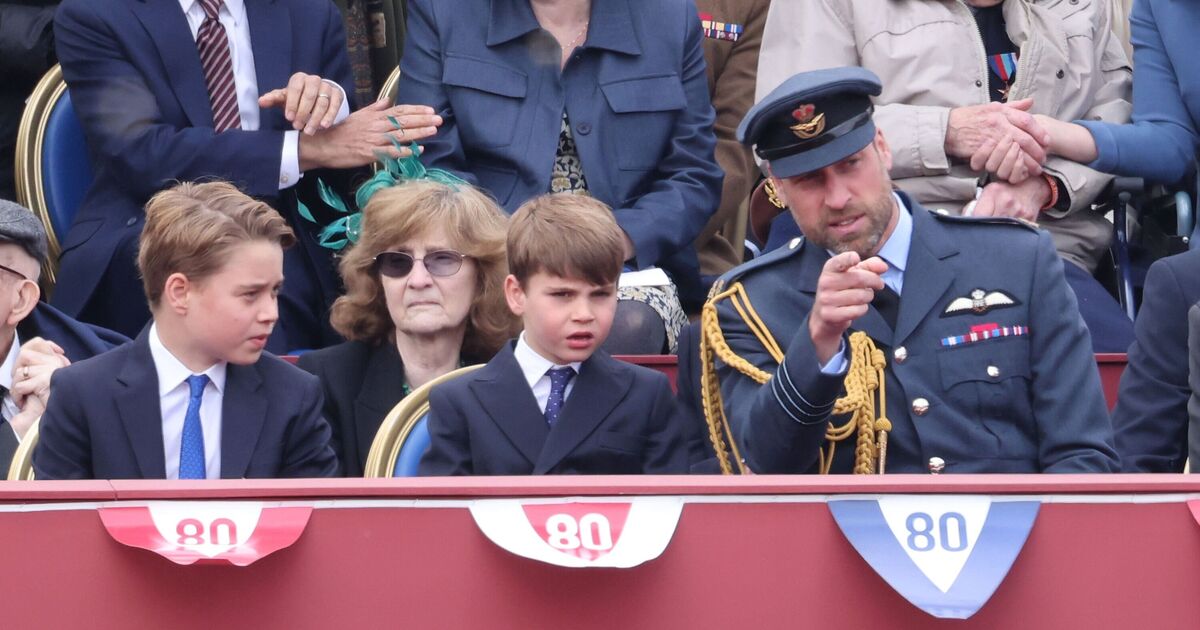 Eagle-eyed fans spot which royals were keeping an eye on Prince Louis at VE Day