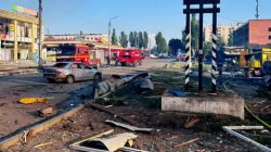 Two dead in &#039;horrific&#039; strike on Ukraine town - Zelensky