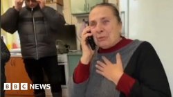 Ukrainian mother's joy after phone call with son she thought had been killed