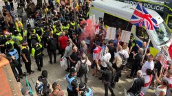 Asylum hotel protesters met by counter-demonstrators across UK