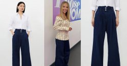 Katie Piper stuns in Karen Millen wide-leg denim trousers now on sale at Debenhams