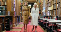 Fans divided over Melania&#039;s Trump&#039;s leather outfit claiming she &#039;looks like a DFS sofa&#039;