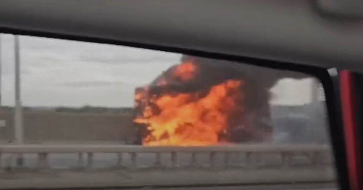 Moment second double-decker bus erupts in flames in less than 24 hours