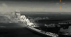 Dramatic moment Ukraine wipes out Russian fuel train as drones swarm on Moscow