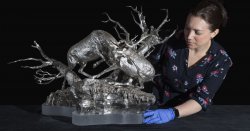 Long-lost deer sculpture containing hidden message to social snobs is rediscovered