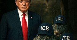 Trump visits &#039;Alligator Alcatraz&#039; unveils ICE agents with bizarre alligator heads