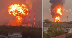 Russia burning as huge mushroom cloud erupts after devastating Ukrainian strike