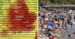 UK weather maps turn volcanic red and show exact date temperatures back at 29C