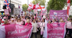 Migrant protest LIVE: Pink Ladies take to London streets as they demand &#039;protect us&#039;