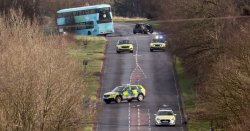 Serious crash between bus and car near major UK airport - air ambulance rushes to scene