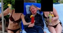 Stephen Hawking grins with two bikini-clad women in shock new Epstein files photos