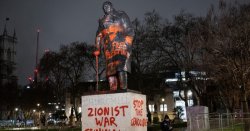 Fury as London's Winston Churchill statue vandalised and area cordoned off