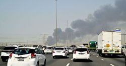 Dubai buildings damaged as debris falls from sky after <b class='text-danger'>drone</b>s intercepted