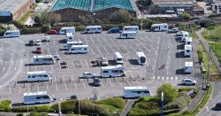 Travellers invade Tesco carpark in UK seaside town harassing shoppers and stealing food