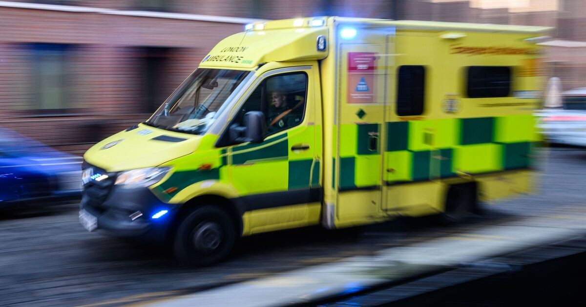Man held after ambulance driven off from Royal Stoke with patient on board