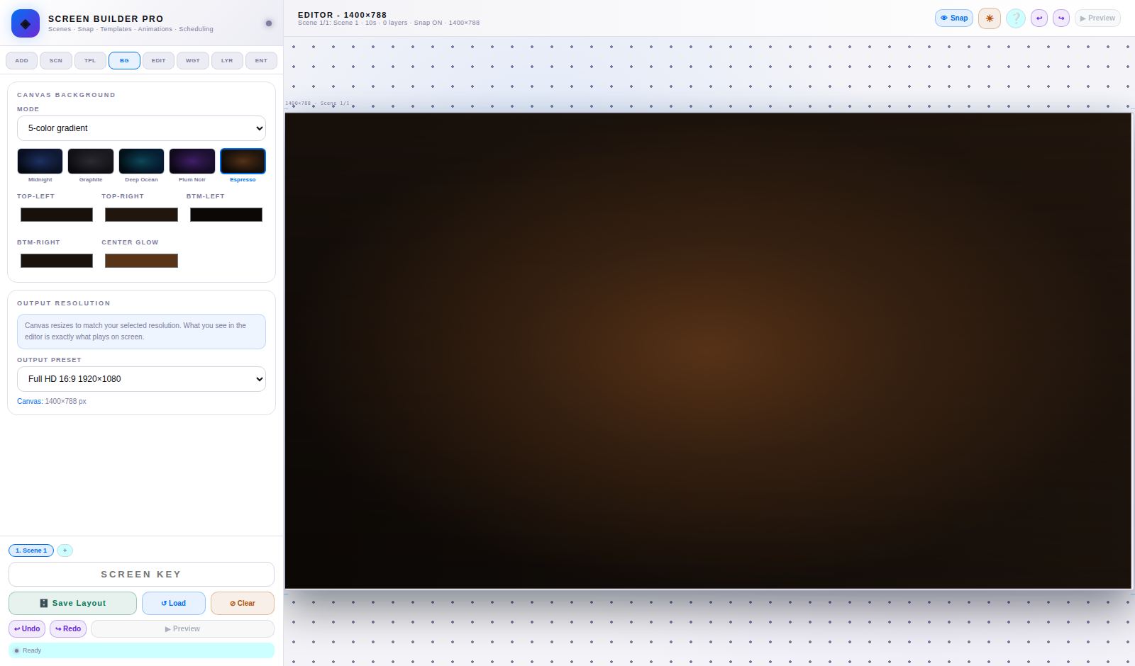 The “Espresso” preset.