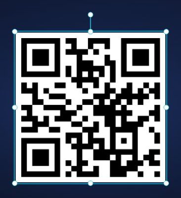 A QR code on the canvas.