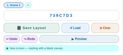 The screen key box, Save, Load and Preview.
