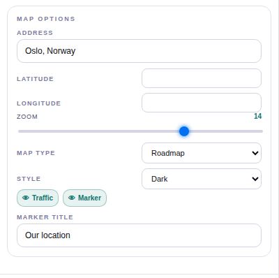 Map settings.