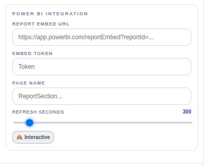 Power BI settings.