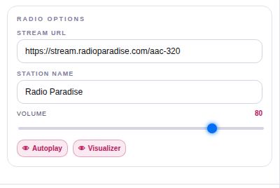 Internet Radio settings.