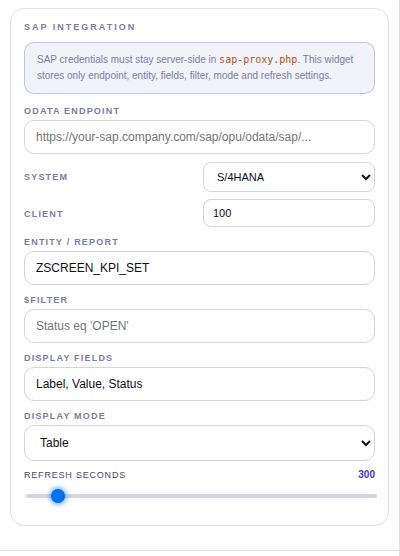 SAP Data settings.