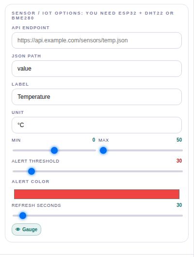 Sensor / IoT settings.