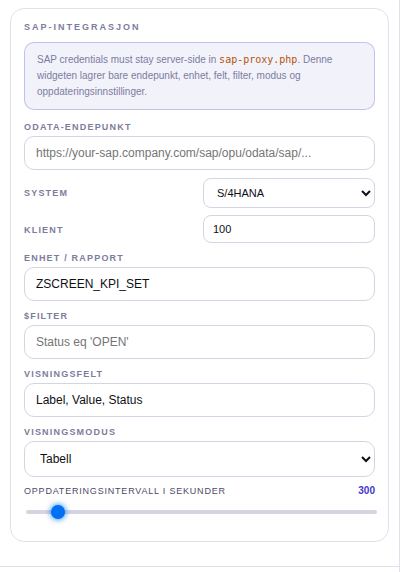 Innstillinger: SAP-data.