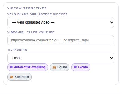 Innstillinger: Video.